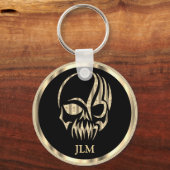 Porte-clés Crâne noir et or (Recto)
