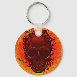 Porte-clés Crâne orange