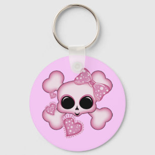 Porte-clés Crâne rose mignon