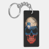 Porte-clés Crâne slovène de drapeau sur le noir (Devant gauche)