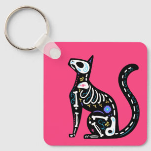 Porte-clés Crâne sucre Calavera Cat III
