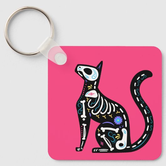 Porte-clés Crâne sucre Calavera Cat III (Recto)