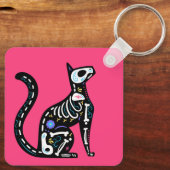 Porte-clés Crâne sucre Calavera Cat III (Verso)