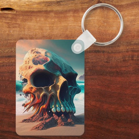 Porte-clés Crâne sur la plage (Verso)