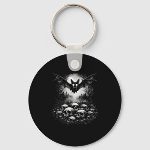 Porte-clés Crânes de chauves-souris gothiques art d'horreur s