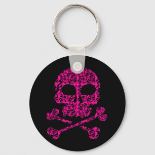 Porte-clés Crânes de roses indien et de noir pour Halloween