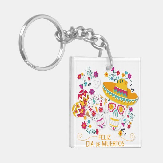 Porte-clés Crânes et fleurs à sucre du Parti (Devant gauche)