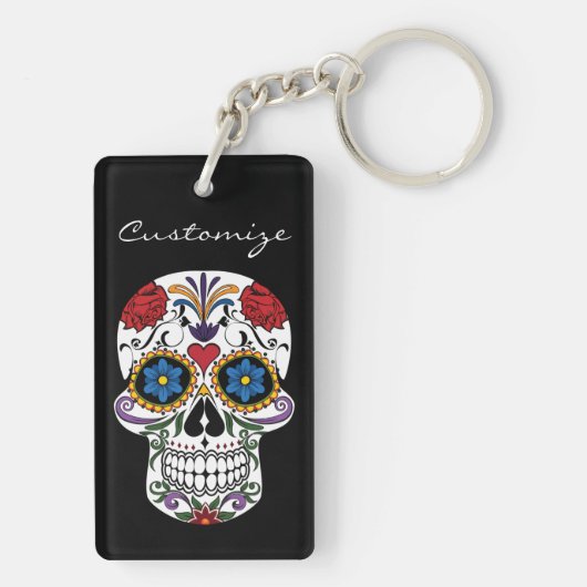 Porte-clés Crânes humains décorés Art Thunder_Cove (Dos)