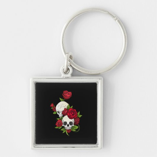 Porte-clés Crânes Roses Día de Muertos (Devant)