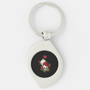 Porte-clés Crânes Roses Día de Muertos
