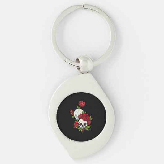 Porte-clés Crânes Roses Día de Muertos (Devant)