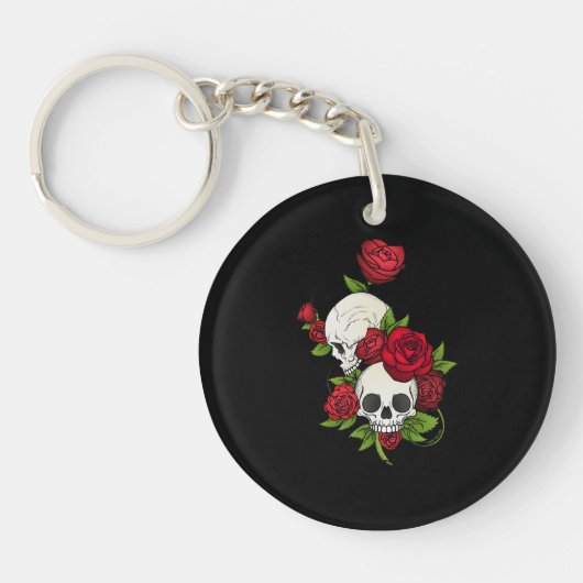 Porte-clés Crânes Roses Día de Muertos (Devant)