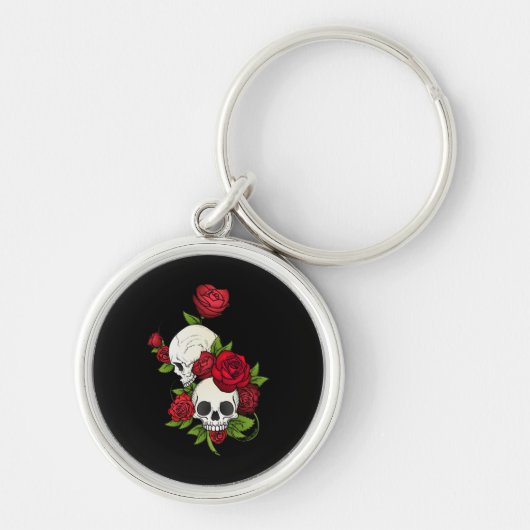 Porte-clés Crânes Roses Día de Muertos (Devant)