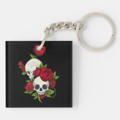 Porte-clés Crânes Roses Día de Muertos (Dos)