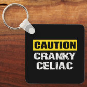 Porte-clés Cranky Celiac Funny Attention Signal d'avertisseme (Recto)