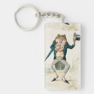 Porte-clés Crapaud élégant victorien vintage en tenue matinal