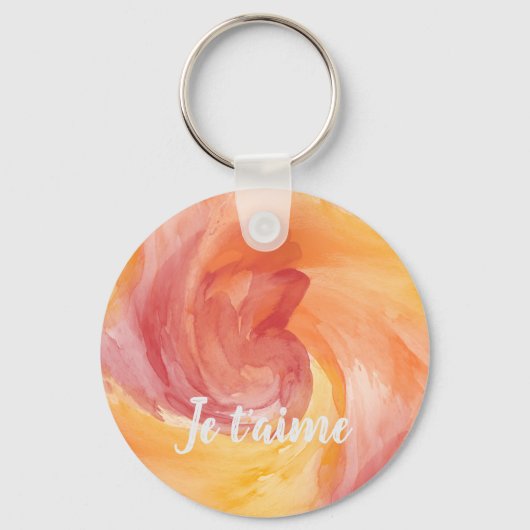 Porte-clés Cravate-Dye flamme rouge orange peint Aquarelle d' (Recto)