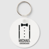 Porte-clés Cravate Mariage noir Groomsmen personnalisé (Recto)