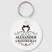 Porte-clés Cravate noire Groomsman (Recto)
