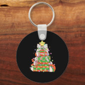 Porte-clés Crayon de Noël Lumières Arbre Coquette Bow Enseign (Recto)