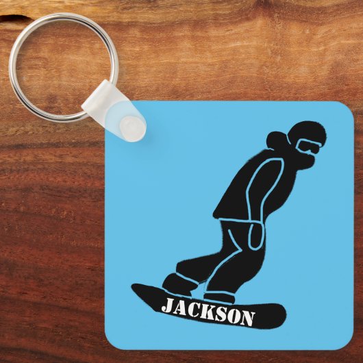 Porte-clés Crayon de snowboard Freeride bleu Snowboard (Recto)