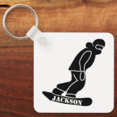 Porte-clés Crayon de snowboard freeride noir (Recto)