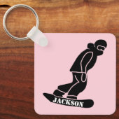 Porte-clés Crayon de snowboard freeride rose (Recto)