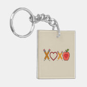Porte-clés Crayon et pomme de la Saint-Valentin pour enseigna (Devant gauche)