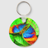 Porte-clés Crayon Papillon Bleu Art personnalisé (Recto)