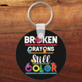 Porte-clés Crayons cassés Couleur encore Sensibilisation à la (Recto)