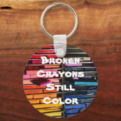 Porte-clés Crayons cassés Couleur fixe - Dit Inspirant (Recto)