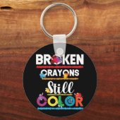 Porte-clés Crayons cassés encore couleur santé mentale (Recto)