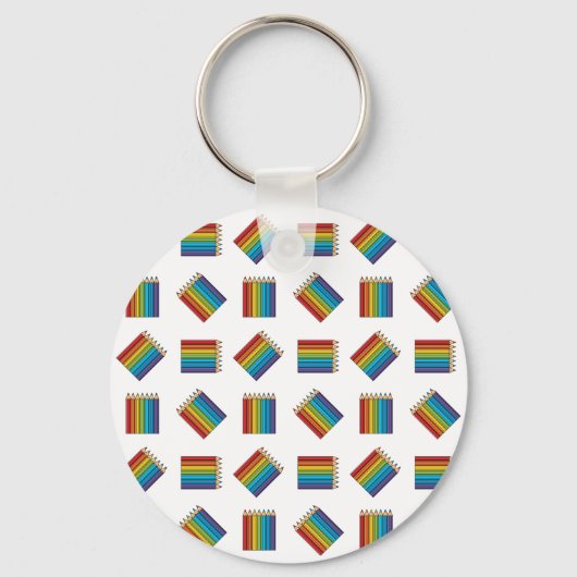 Porte-clés Crayons de couleur arc-en-ciel (Recto)