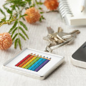 Porte-clés Crayons de couleur arc-en-ciel (Côté)