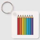 Porte-clés Crayons de couleur arc-en-ciel (Recto)