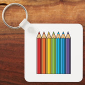 Porte-clés Crayons de couleur arc-en-ciel (Recto)
