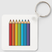 Porte-clés Crayons de couleur arc-en-ciel (Dos)