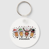 Porte-clés Crayons de Noël Enseignant Vie d'enseignant Joyeux (Recto)