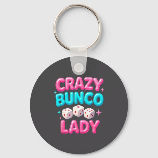 Porte-clés Crazy Bunco Lady Funny Bunco Dice Game Night Women (Recto)