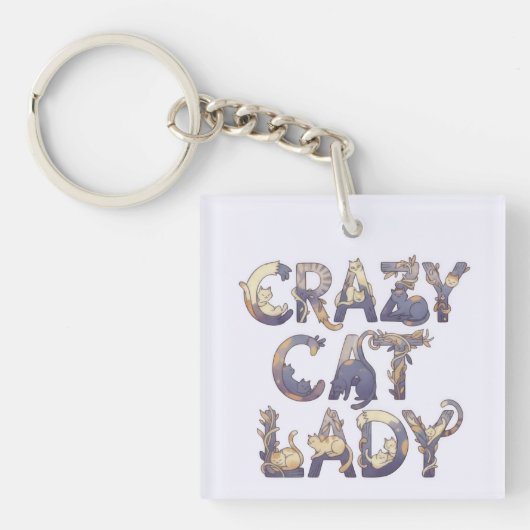 Porte-clés Crazy Cat Lady (Devant)