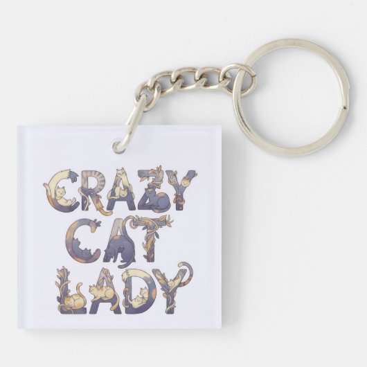 Porte-clés Crazy Cat Lady (Dos)