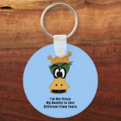 Porte-clés Crazy Green Cartoon Canard Réalité différente (Recto)