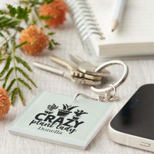 Porte-clés Crazy plante dame mot art
