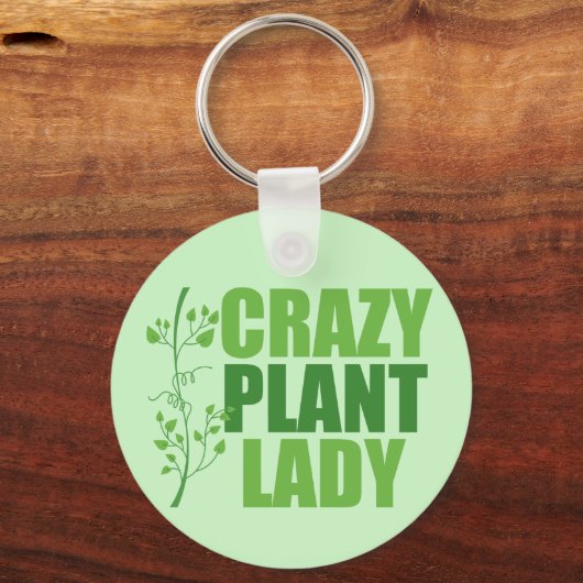 Porte-clés Crazy Plante Lady Cute Green Botaniste (Recto)
