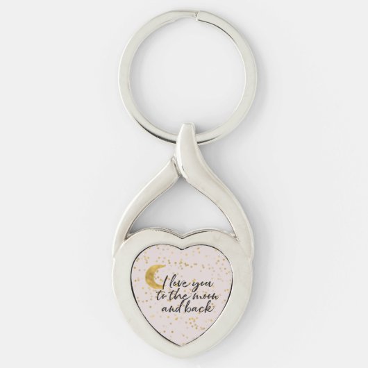 Porte-clés Cream Gold I love you to the moon confetti (Devant)