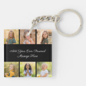 Porte-clés Create Your Own 6 Photo Collage Add Your Greeting (Dos)