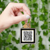 Porte-clés Create Your Own QR Code | Black White Gold Border (main)