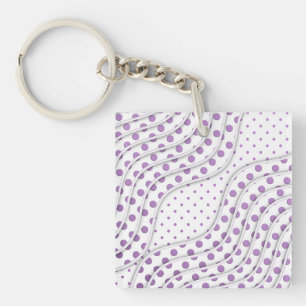 Porte-clés Création amusante à pois violets