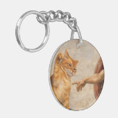 Porte-clés Création d'Adam avec le chat Sarca, une œuvre d'ar (Devant gauche)