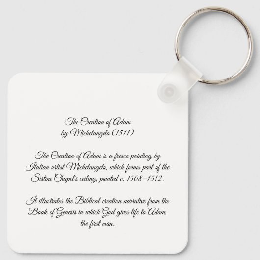 Porte-clés Création d'Adam par Michel-Ange (Dos)